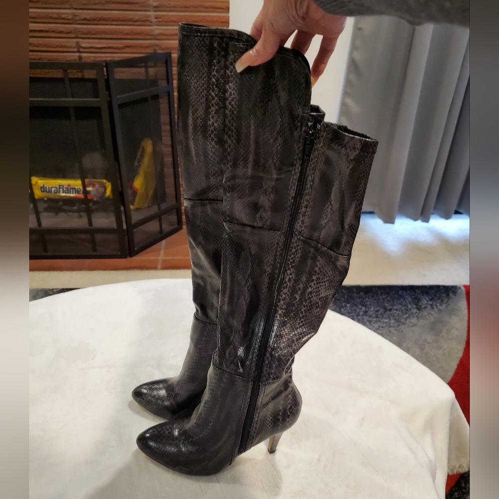 MIA Anastasia Over the Knee Women's Black Multi Skin Boots NWT Size 7.5